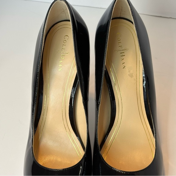 Cole Haan Nike Air Black Patent Leather Peep Toe High Heel Pumps Size 10B - Picture 8 of 13